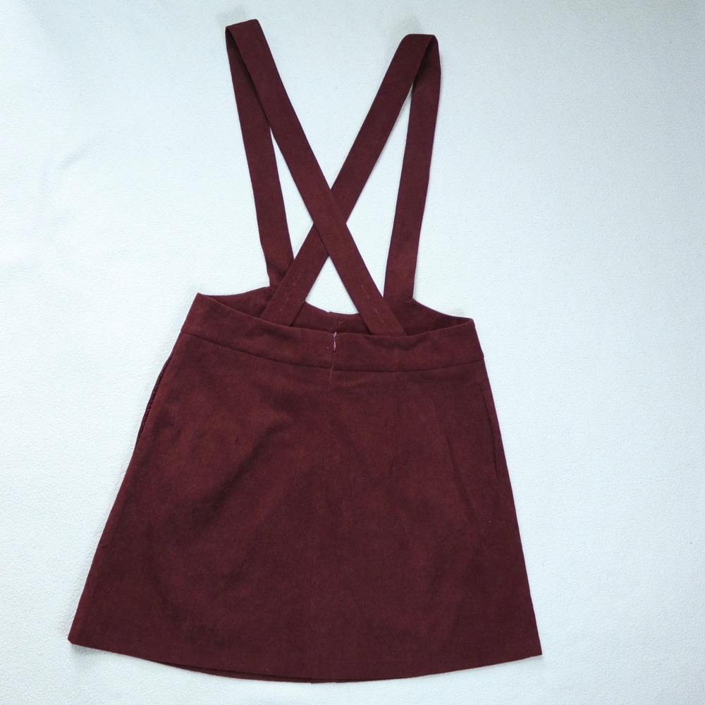 Allegra K Women's Corduroy Button A-Line Bib Overall Skirt Dress Size Medium - Picture 2 of 10